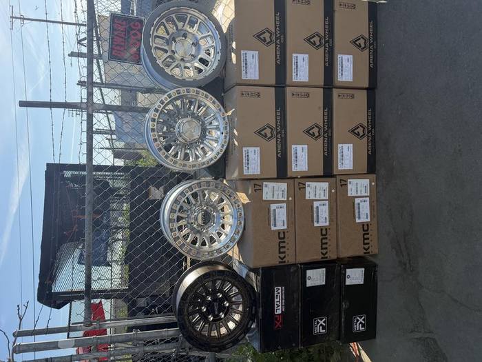 Wheel inventory including KMC, Metal FX and Arena rims